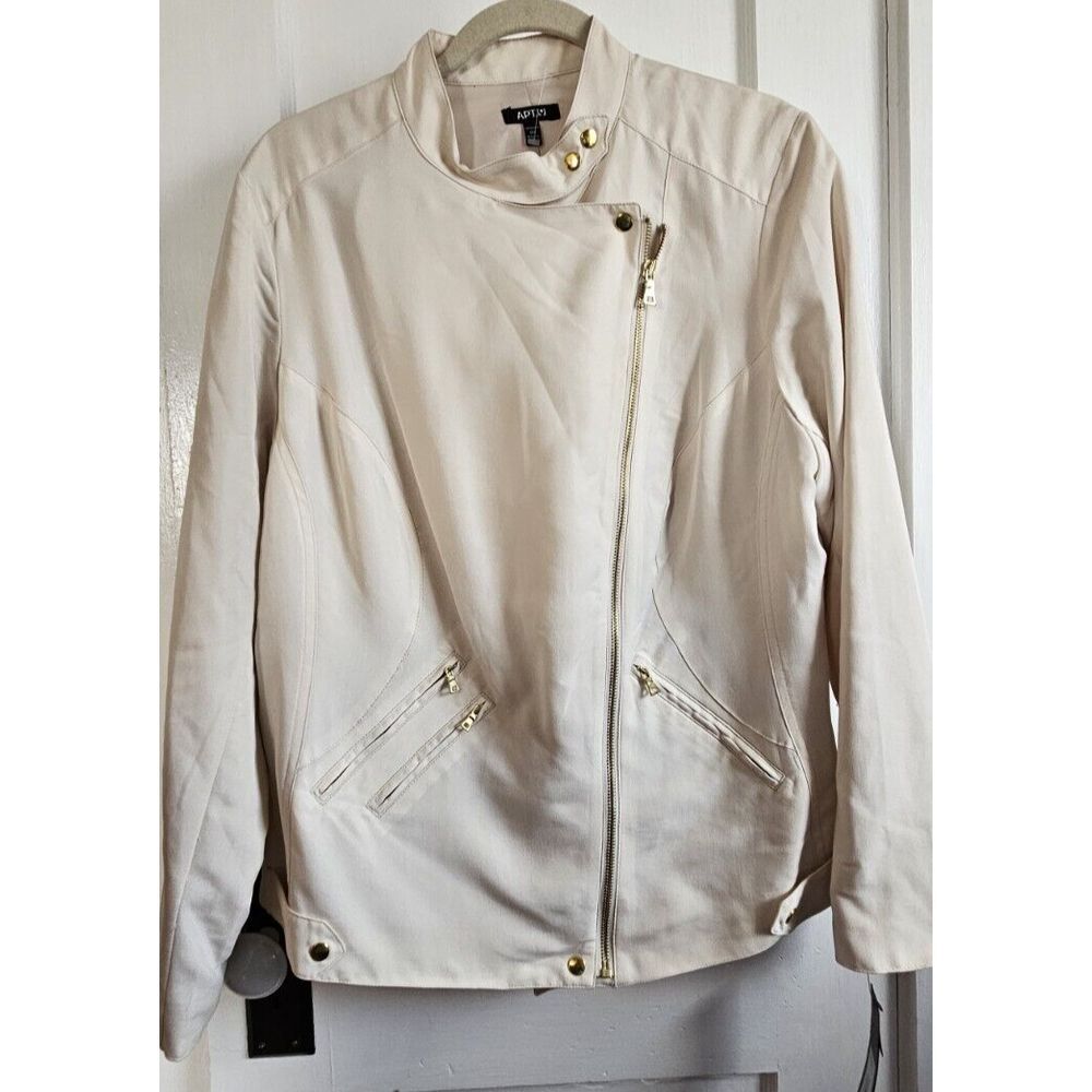 NWT Apt.9 women full zip up jacket ivory‎ modal blend  sz women 0X